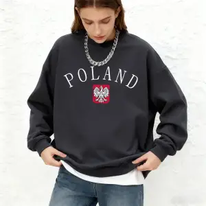 Polonya Mektup Baskılı Kadın Sweatshirtleri Kışlık Koşu Kapüşonlu Üstleri Günlük Bol Kesim Yu