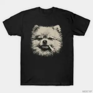 Pomeranian Köpek Meme T-shirt Erkekler Kadınlar Için % 100% Pamuklu Tişörtler Kısa Kollu Üstl