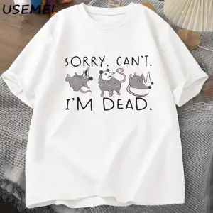 Possum T Shirt Opossum Lover için Komik Grafik T-Shirt Anksiyete Saldırı T Shirt Pamuk Kısa K 2812