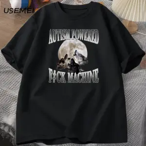 Powered Kurt Otistik TErkekler Retro Pamuk Kısa Kollu TeeCasaul Gevşek 2921