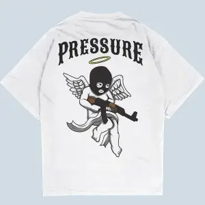 Pressure Beyaz Oversize Unisex T-shirt
