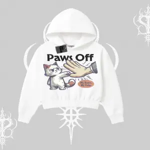 ProCATstinator Kedi Baskılı Kapşonlu Crop Sweatshirt