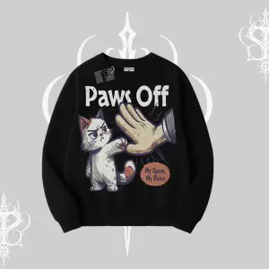 ProCATstinator Kedi Baskılı Kapşonlu Crop Sweatshirt