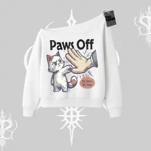 ProCATstinator Kedi Baskılı Kayık Yaka Sweatshirt