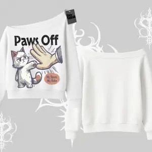 ProCATstinator Kedi Baskılı Kayık Yaka Sweatshirt