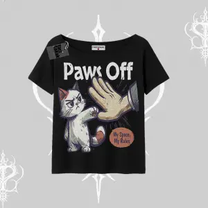 ProCATstinator Kedi Baskılı Oversize Crop Tshirt