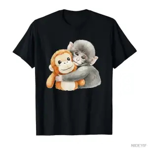 PunchKung Maymun Peluş Arkadaşını Tutan Viral Meme Grafikli Tişört Erkekler Kadınlar İçin %10