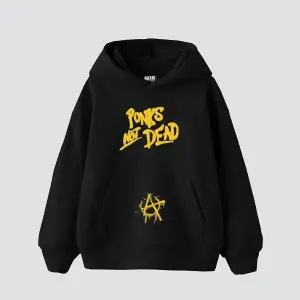 Punks Not Dead Baskılı Oversize Unisex Beyaz