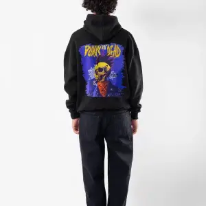 Punks Not Dead Baskılı Oversize Unisex Beyaz