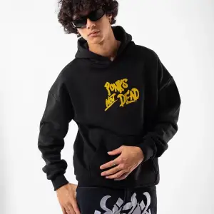 Punks Not Dead Baskılı Oversize Unisex Beyaz