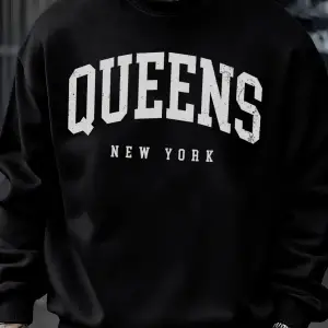 Queens New York Mektup Tasarım Erkek Tişörtü Moda Bol Giysiler Günlük Bisiklet Yaka Tüm Maç Ü