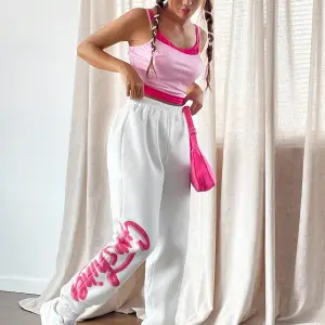 Qutie Letter Graphic Elastic Waist 4 Mevsim Eşofman