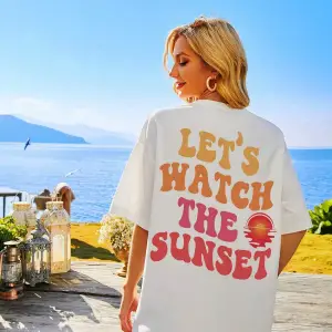 Qutie Sloganlı Grafik Düşük Omuz Tişört