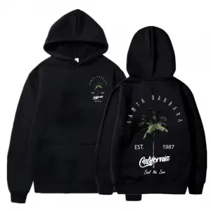 Rahat kadın Hoodies Samta Barbara California baskı kazaklar gevşek cep sıcak polar tişörtü so