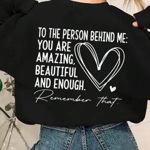 Rahat Kadın Kazak Sen İnanılmaz Güzel Ve Yeterince Mektup Baskı Kazak Sıcak Yumuşak Hoody Gev