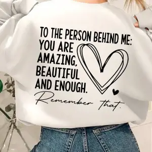 Rahat Kadın Kazak Sen İnanılmaz Güzel Ve Yeterince Mektup Baskı Kazak Sıcak Yumuşak Hoody Gev