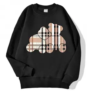 Rahat Kadın Tişörtü Teddy Bear Baskı Kapüşonlular Rahat Polar Yumuşak Kazak Moda Crewneck Gev