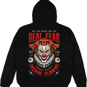 Real Fear Siyah Oversize Unisex Kapüşonlu Sweatshirt Hoodie