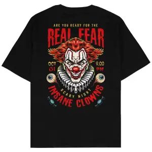 Real Fear Siyah Oversize Unisex T-shirt