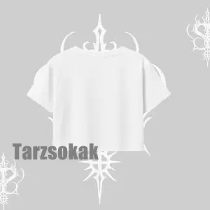 Relax Kedi Baskılı Oversize Crop Tshirt