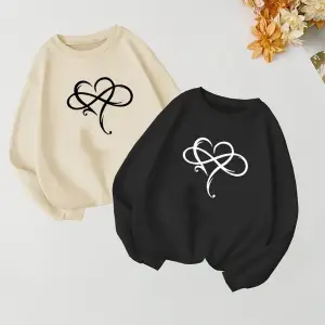 Renkli Biskilet Yaka Sweatshirt Çift Sevgili Kombinleri Couple Clothing