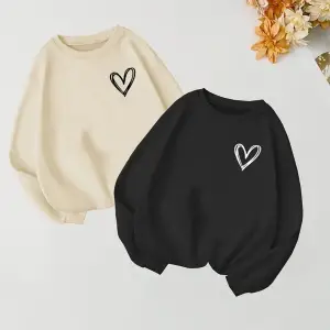 Renkli Biskilet Yaka Sweatshirt Çift Sevgili Kombinleri Couple Clothing