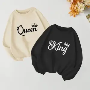 Renkli Biskilet Yaka Sweatshirt Çift Sevgili Kombinleri Couple Clothing
