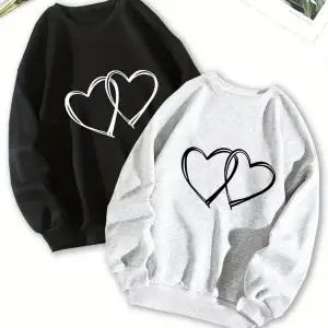 Renkli Biskilet Yaka Sweatshirt Çift Sevgili Kombinleri Couple Clothing