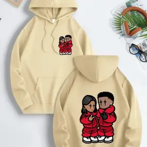Renkli Kapşonlu Sweatshirt Çift Sevgili Kombinleri Couple Clothing