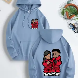 Renkli Kapşonlu Sweatshirt Çift Sevgili Kombinleri Couple Clothing