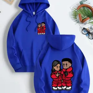 Renkli Kapşonlu Sweatshirt Çift Sevgili Kombinleri Couple Clothing