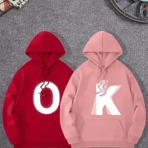 Renkli Kapşonlu Sweatshirt Çift Sevgili Kombinleri Couple Clothing
