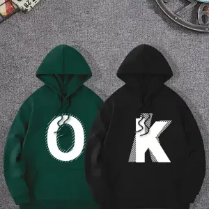 Renkli Kapşonlu Sweatshirt Çift Sevgili Kombinleri Couple Clothing