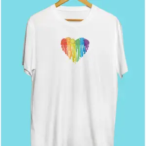 Renkli Yapboz Kalp Lgbt Tasarım Baskılı Unisex Tişört