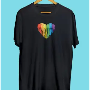 Renkli Yapboz Kalp Lgbt Tasarım Baskılı Unisex Tişört