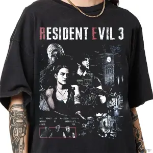 Resident Evil 3 Biohazard Oyunu T-shirt Erkekler Kadınlar Için % 100% Pamuk T Shirt Sokak Sti