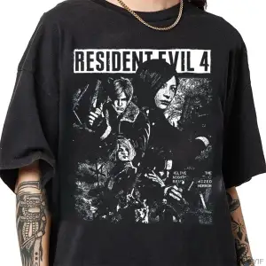 Resident Evil 4 Biohazard Oyunu T-shirt Erkekler Kadınlar Için % 100% Pamuk T Shirt Sokak Sti