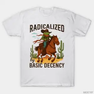 Retro Radikalize Edilmiş Temel Alçakgönüllülük Tarzı Kovboy Kurbağa Tişörtü Erkekler Kadınlar