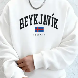 Reykjavik İzlanda Mektup Ve Bayrak Baskılar Kapüşonlular Erkek Sokak Modası Giysileri Temel Y