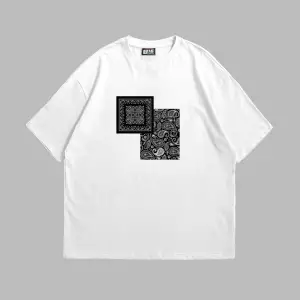 Rhythm Bandana Baskılı Oversize Unisex Beyaz