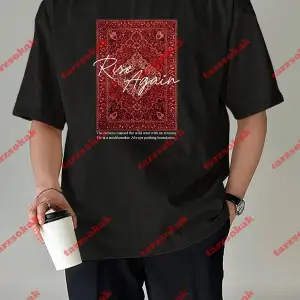 Rise Again Baskılı Oversize Unisex Beyaz