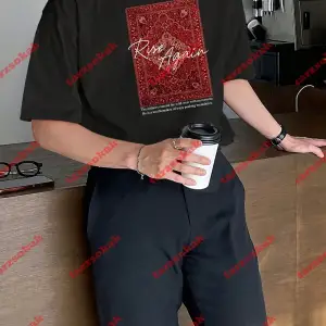 Rise Again Baskılı Oversize Unisex Beyaz