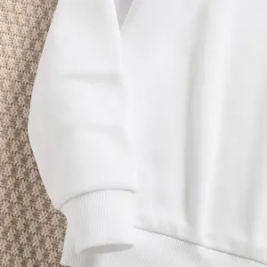 Ritual Mavi Renkli Oversize Bisiklet Yaka Pamuklu Sweatshirt Beyaz