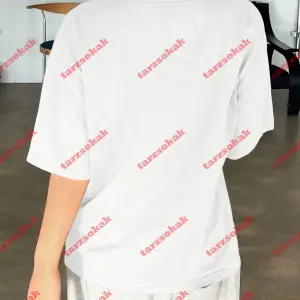 Rıver Erkek Nakış Işlemeli Oversize %100 Organik Pamuk Örme  Beyaz