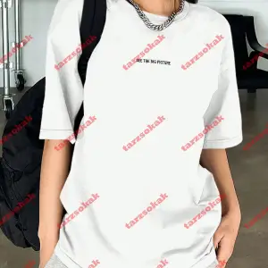 Rıver Erkek Nakış Işlemeli Oversize %100 Organik Pamuk Örme  Beyaz