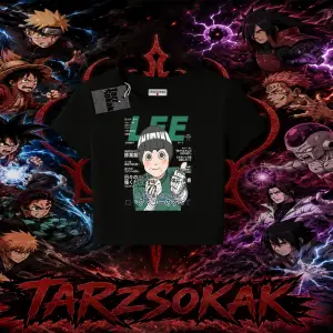 Rock Lee Naruto Anime Karakter Kadın Baby Tee Beyaz