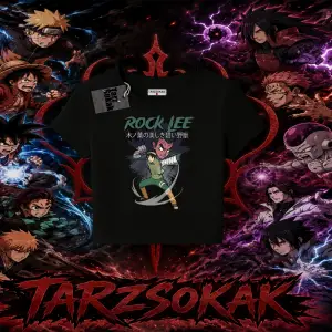 Rock Lee Naruto Anime Karakter Kadın Baby Tee Beyaz