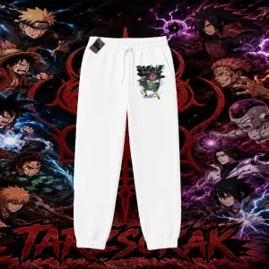 Rock Lee Naruto Anime Karakter Unisex Jogger Eşofman Altı Beyaz