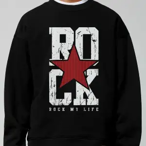 Rock Oversize Siyah Sweatshirt Tarzsokak196