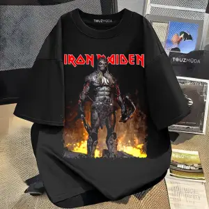 Rock Serisi iron Maiden Baskılı Unisex Oversize